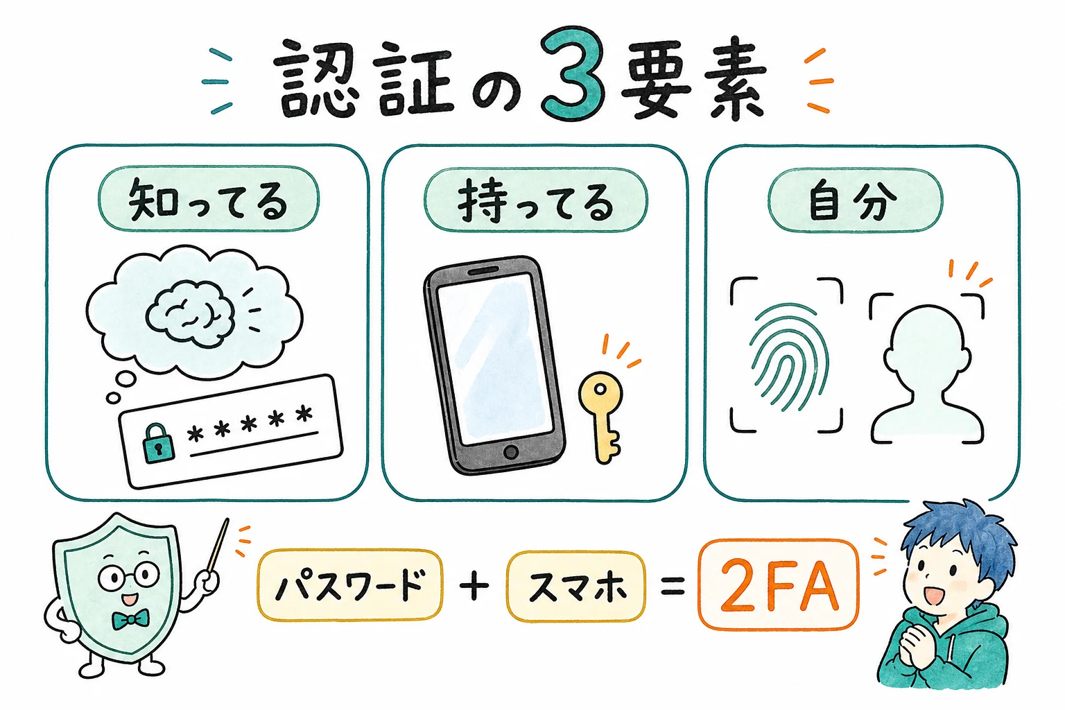 認証の3要素：知ってる・持ってる・自分