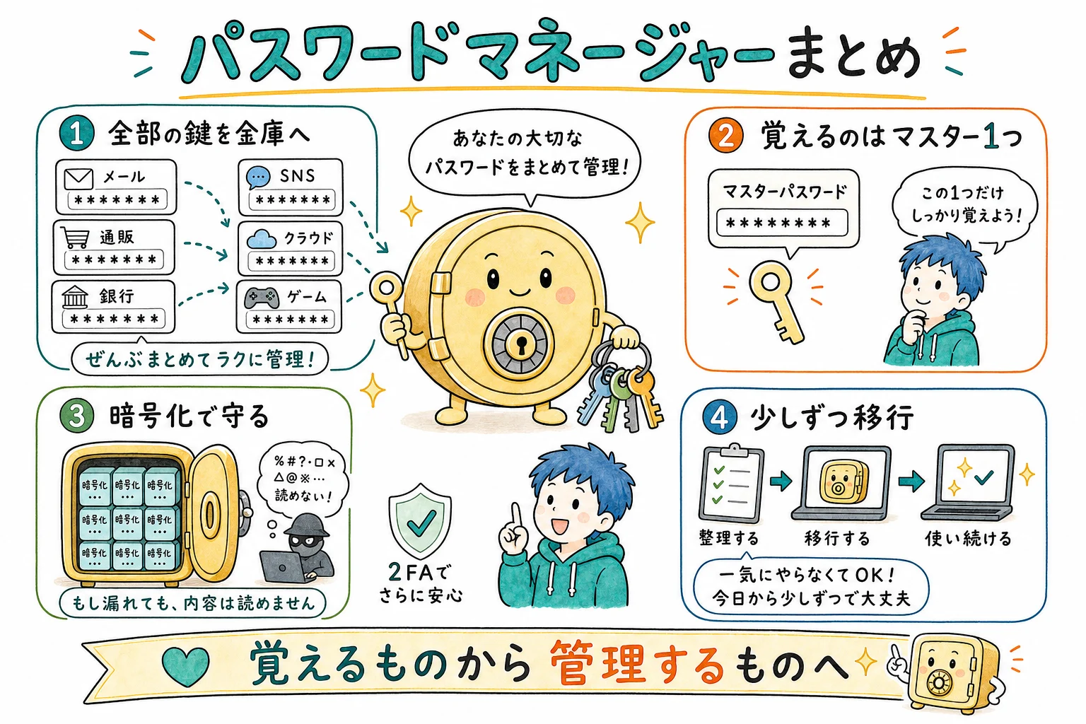 パスワードマネージャーのすべて、これ1枚で