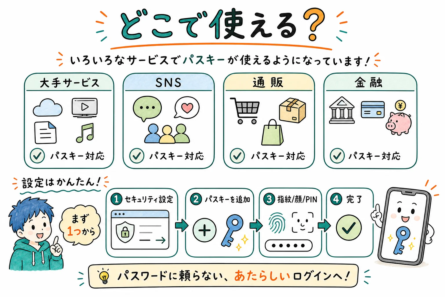 パスキー対応サービス一覧