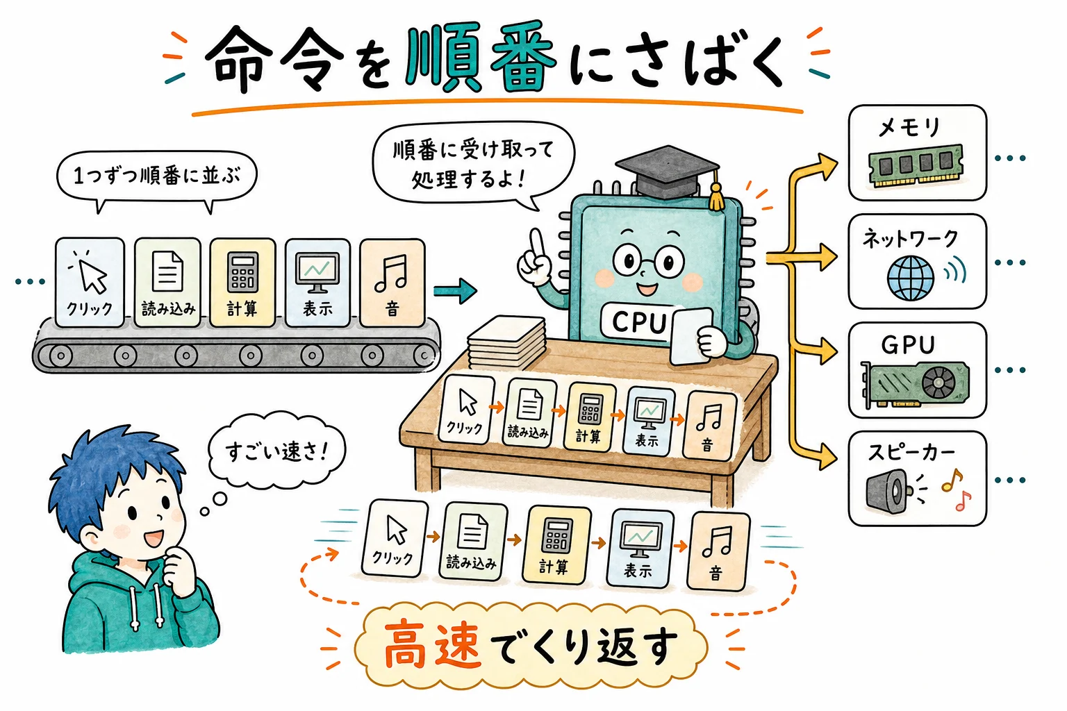 CPU＝命令を順番にさばく頭脳