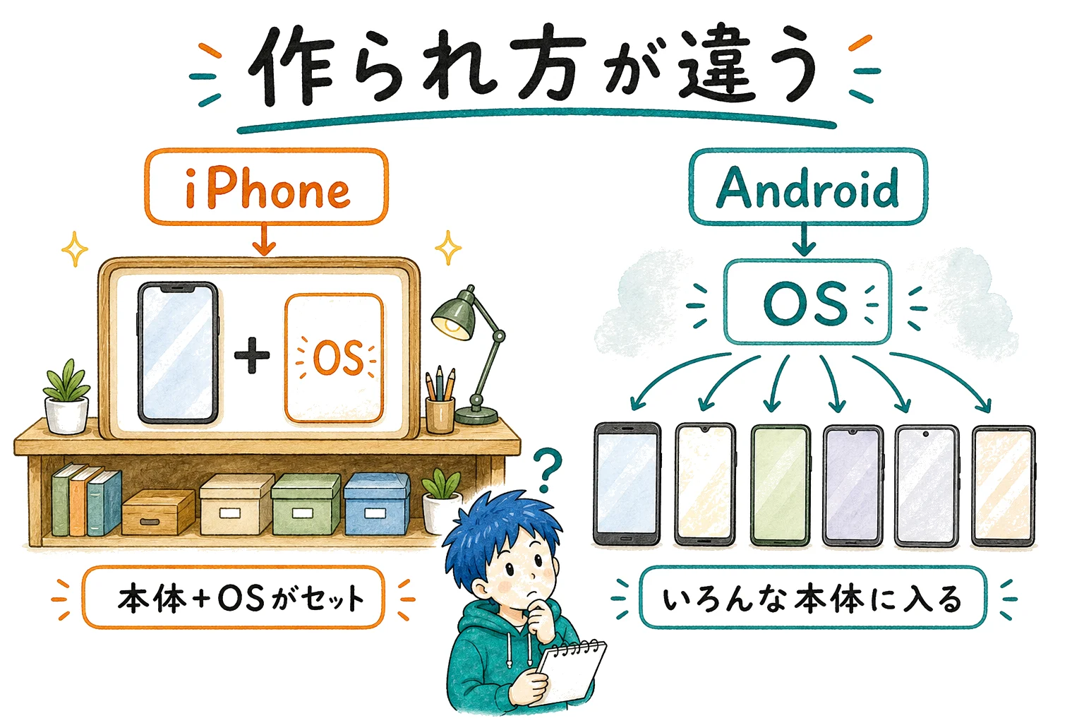 iPhoneとAndroidの基本的な違い