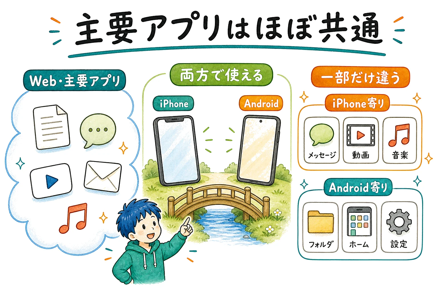iPhoneとAndroidで使えるアプリの違い