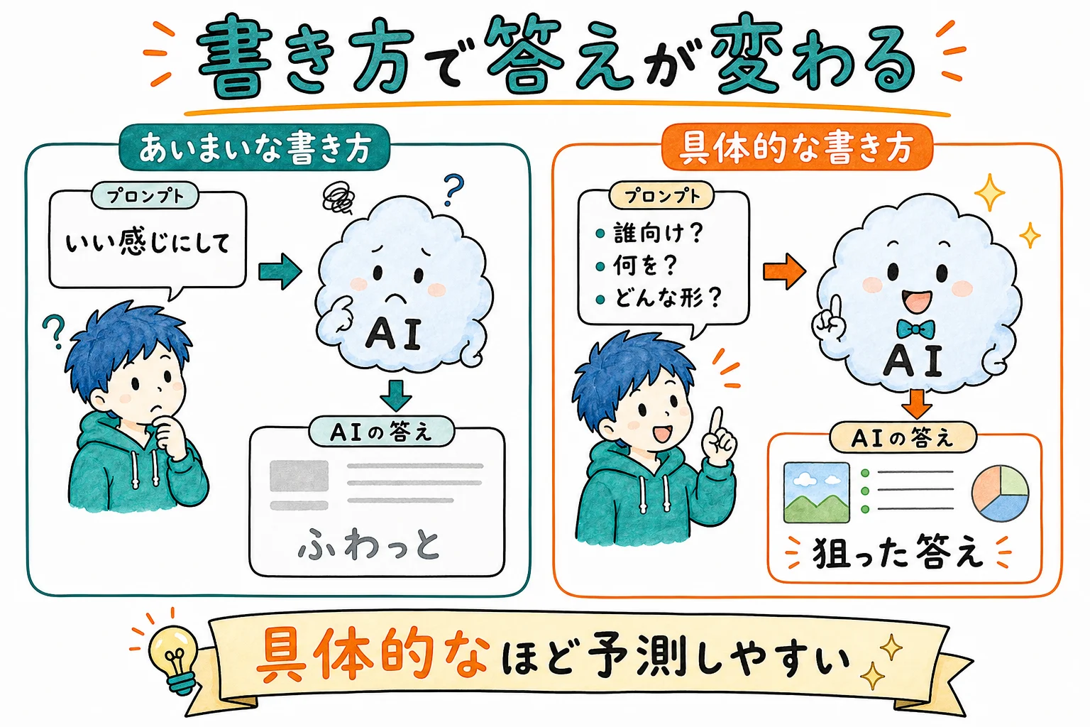 AIは指示から続きを予測している
